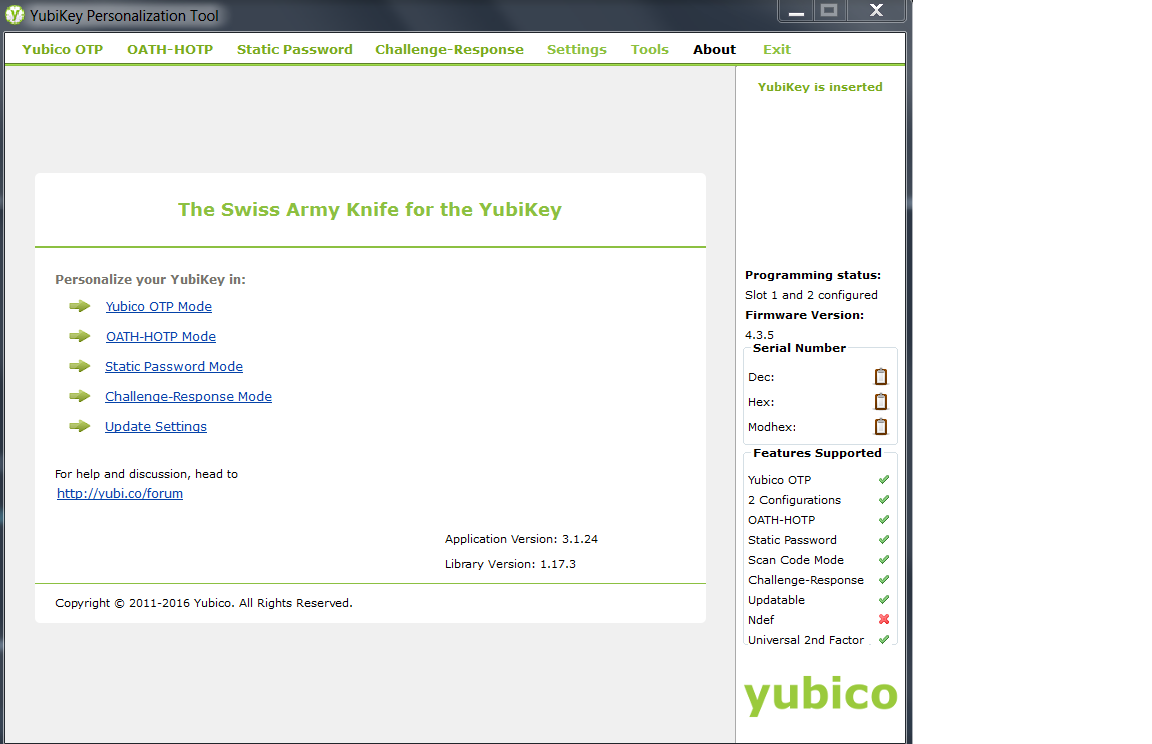 Yubikey Personalization Tool 1